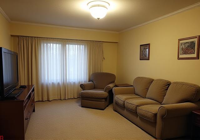 Tired family living room